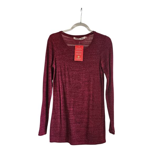 Michael Stars NWT Chelsea Tribland Tunic Tee Top Heathered Maroon Size OS READ - Picture 1 of 10